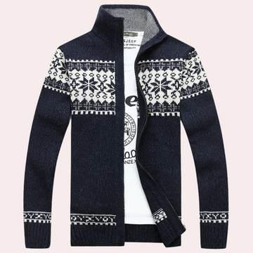 Dietmar - Klassische Stehkragen-Strickjacke für Männer