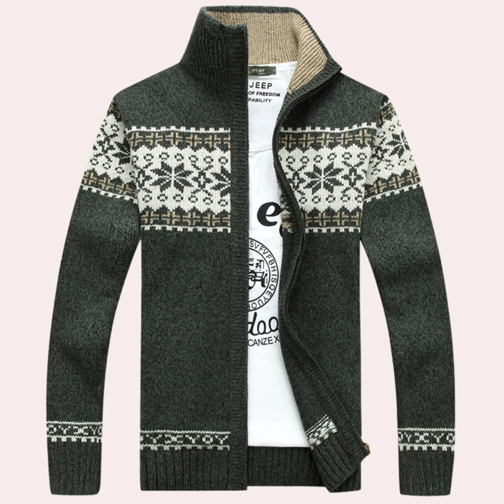Dietmar - Klassische Stehkragen-Strickjacke für Männer