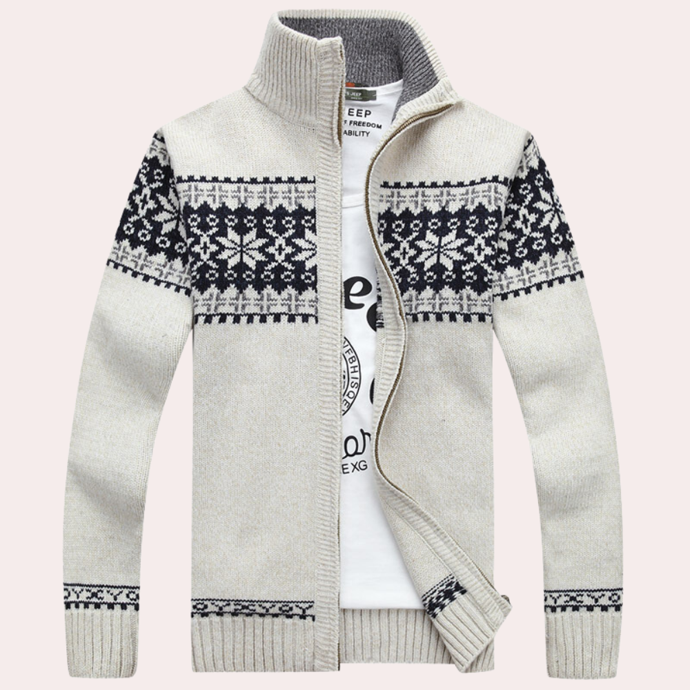 Dietmar - Klassische Stehkragen-Strickjacke für Männer