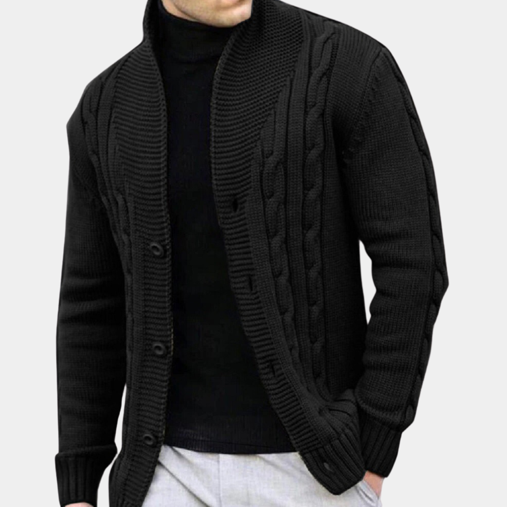 Rudi - Modische Rippenstrickjacke für Männer