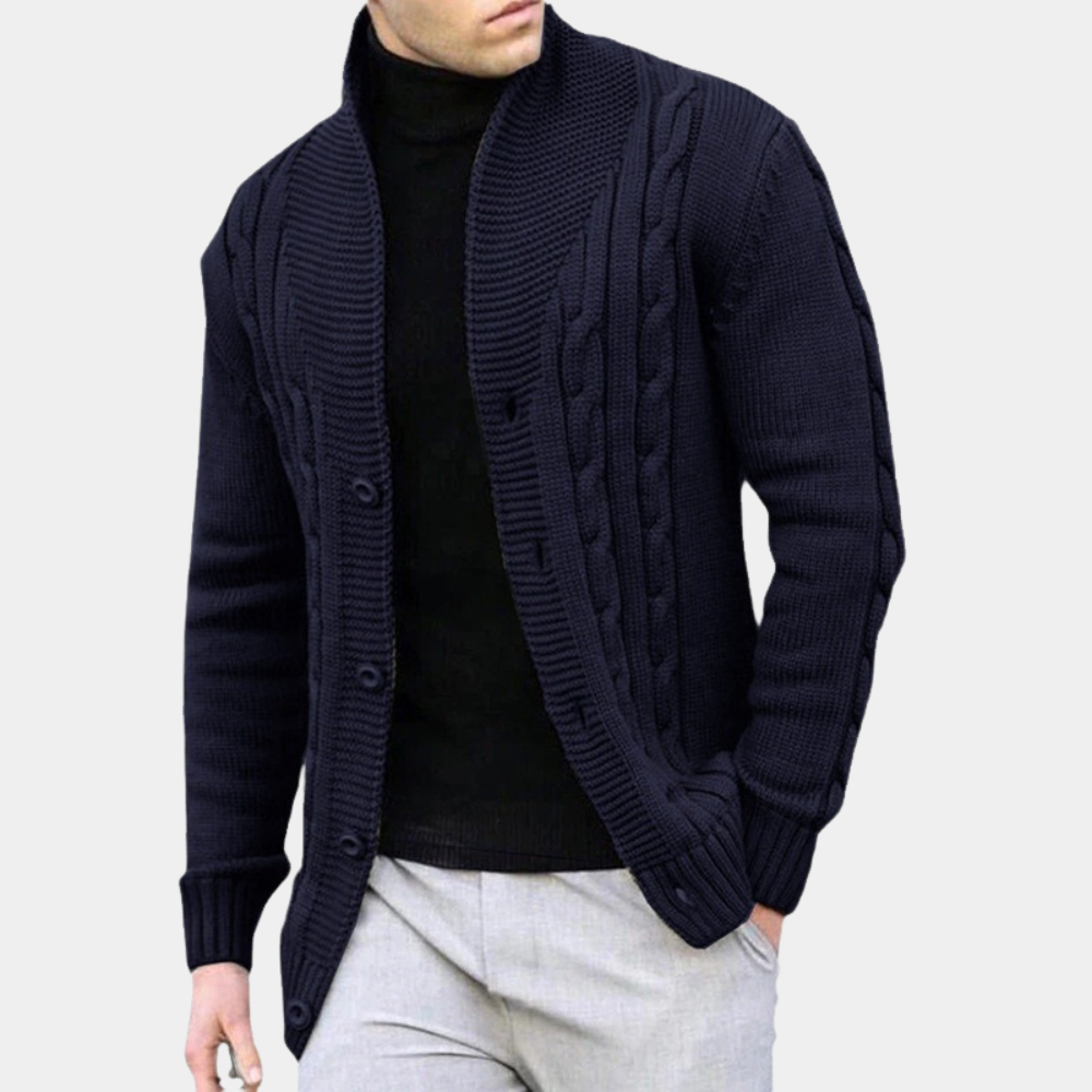 Rudi - Modische Rippenstrickjacke für Männer