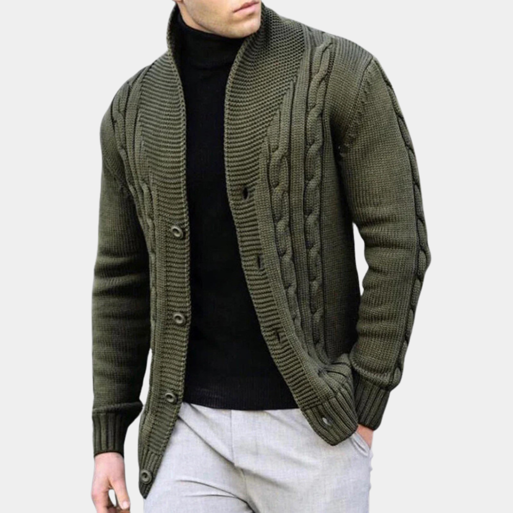 Rudi - Modische Rippenstrickjacke für Männer