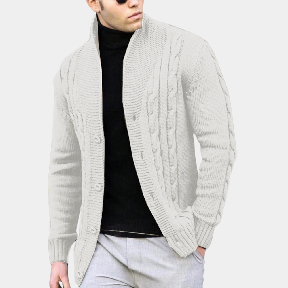 Rudi - Modische Rippenstrickjacke für Männer