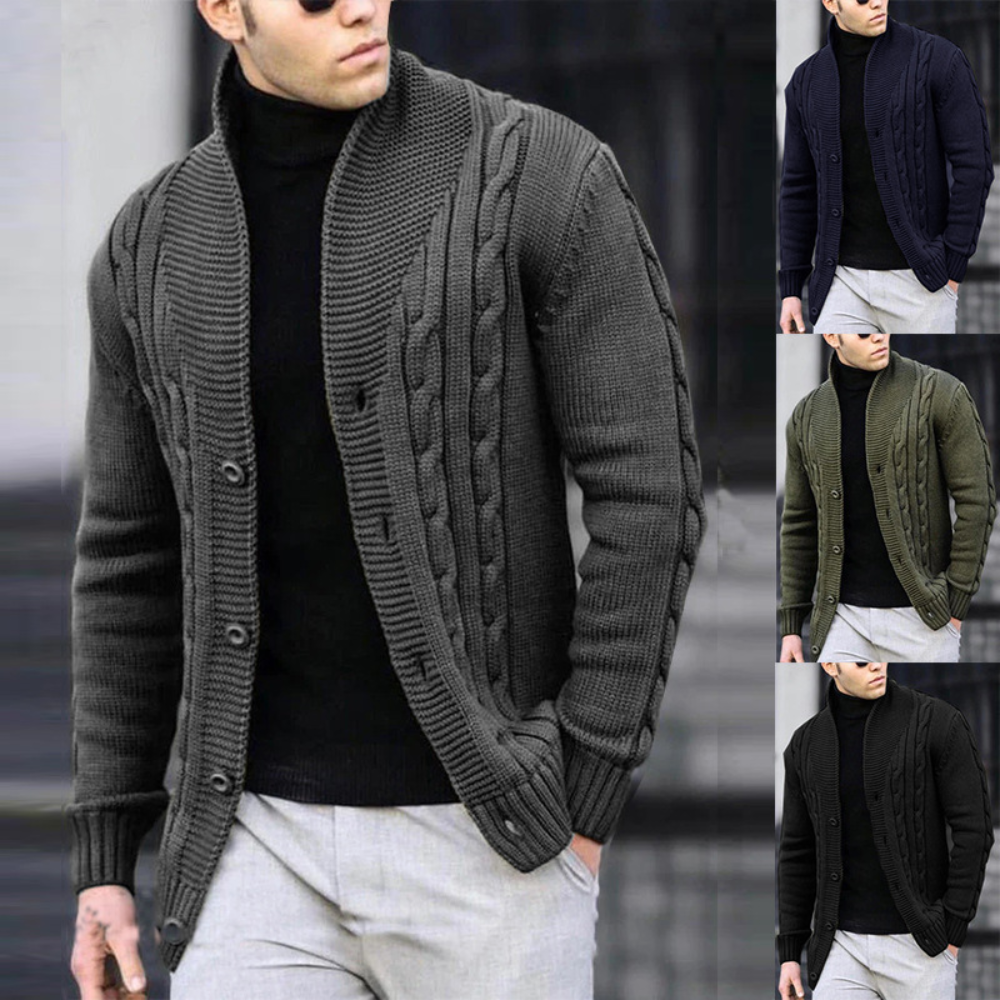 Rudi - Modische Rippenstrickjacke für Männer