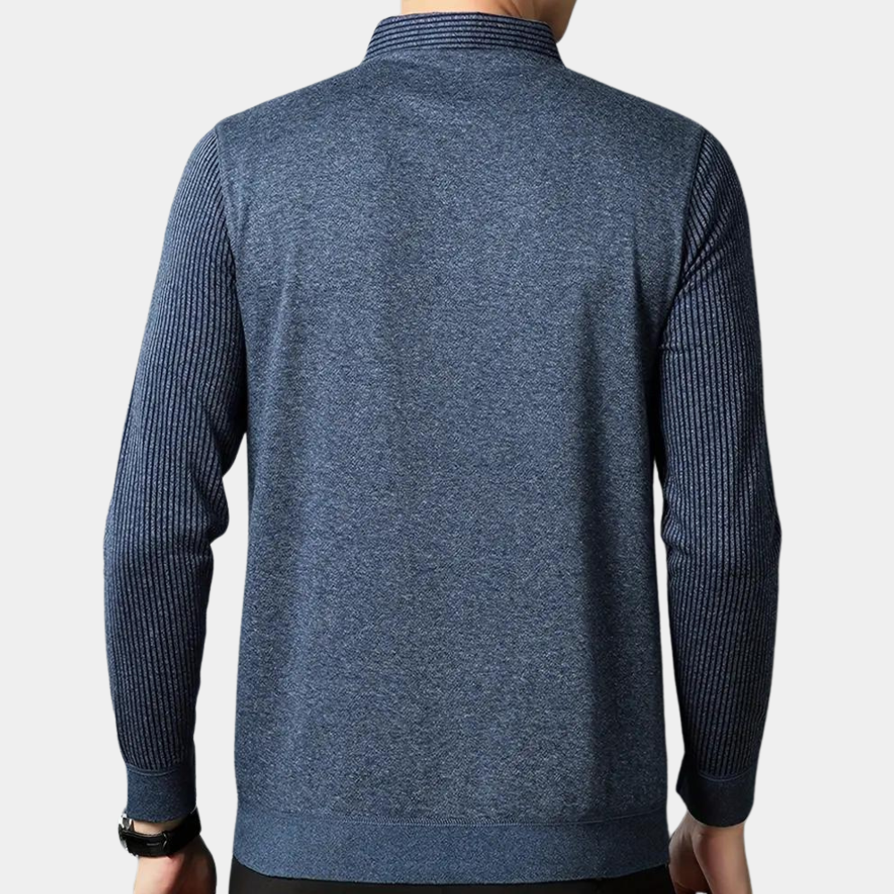 Morten - Modischer Herren-Hemd-Pullover mit Kragen