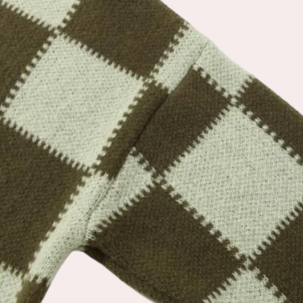 Goran - Schachbrett-Strickpullover für Männer