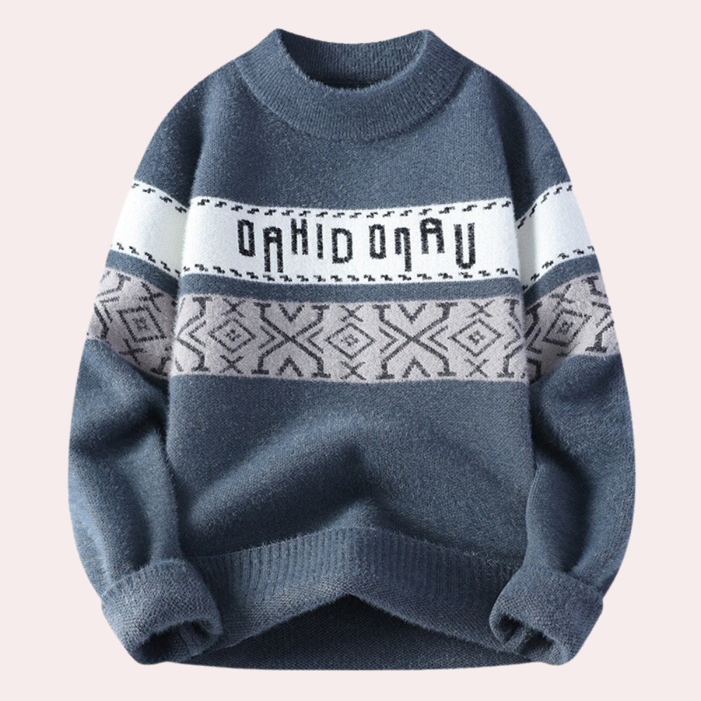 Mikolaj - Strickpullover mit geometrischem Muster für Männer