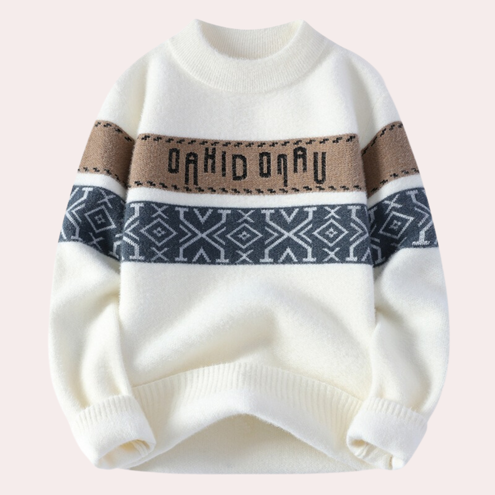Mikolaj - Strickpullover mit geometrischem Muster für Männer