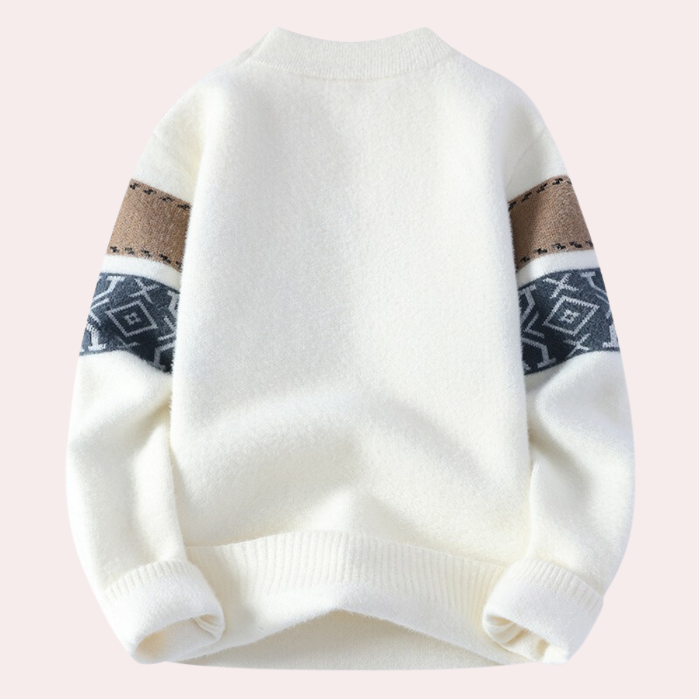 Mikolaj - Strickpullover mit geometrischem Muster für Männer