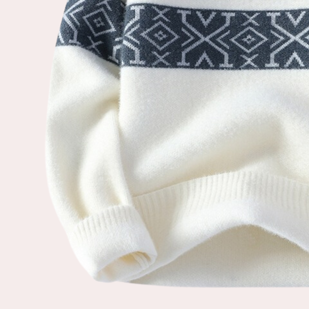 Mikolaj - Strickpullover mit geometrischem Muster für Männer