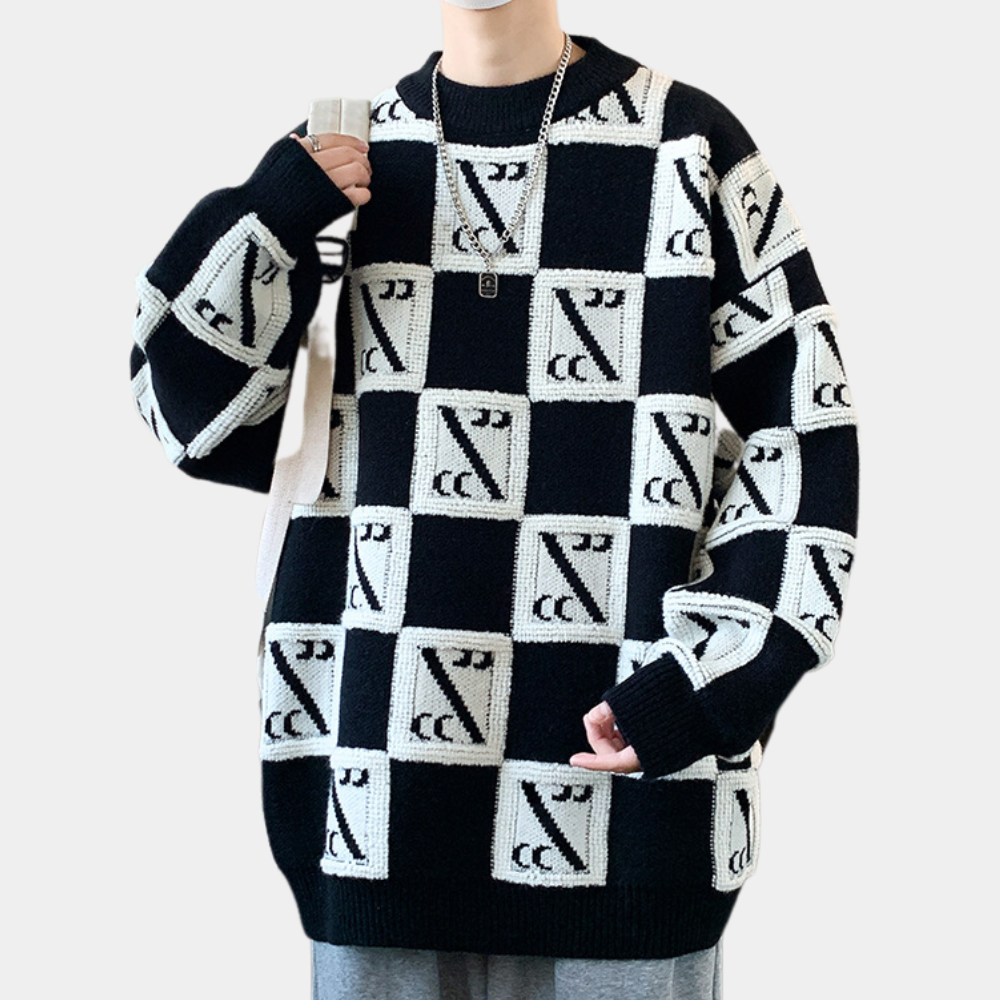Andrej - Eleganter karierter warmer Pullover für Männer
