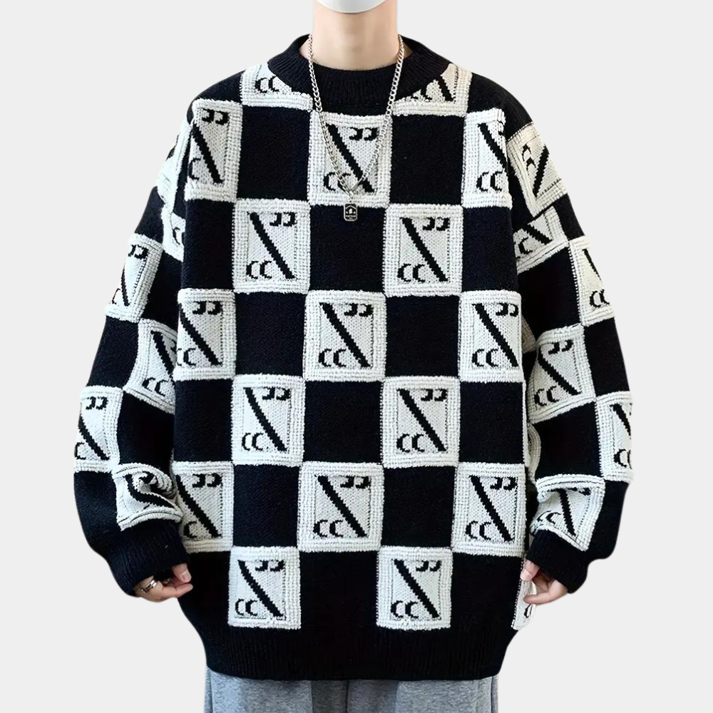 Andrej - Eleganter karierter warmer Pullover für Männer