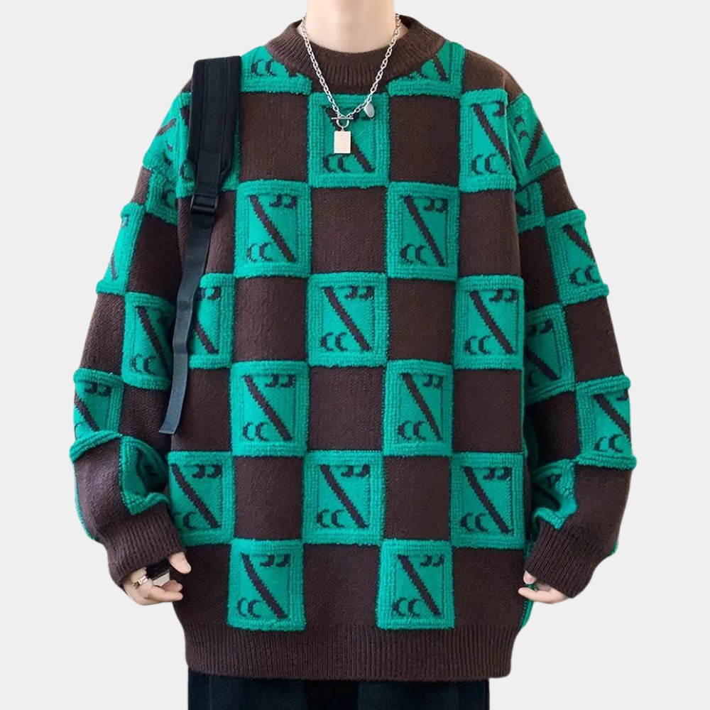 Andrej - Eleganter karierter warmer Pullover für Männer