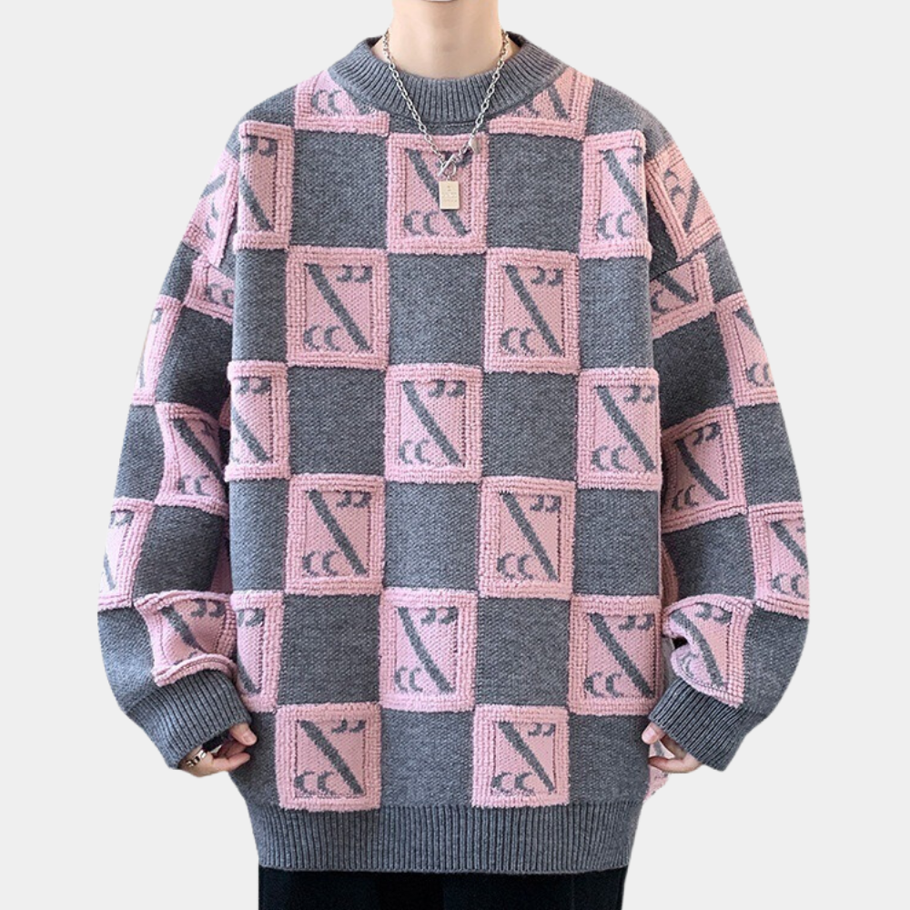 Andrej - Eleganter karierter warmer Pullover für Männer