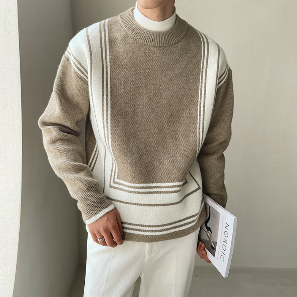 Razvan - Entspannter atmungsaktiver Strickpullover für Männer