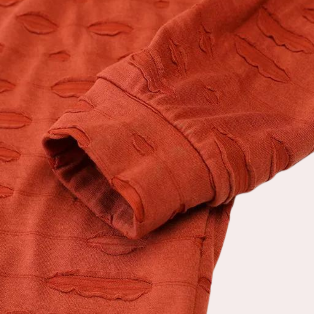 Pompiliu - Zerrissener langer Herren-Kapuzenpullover mit Kapuze
