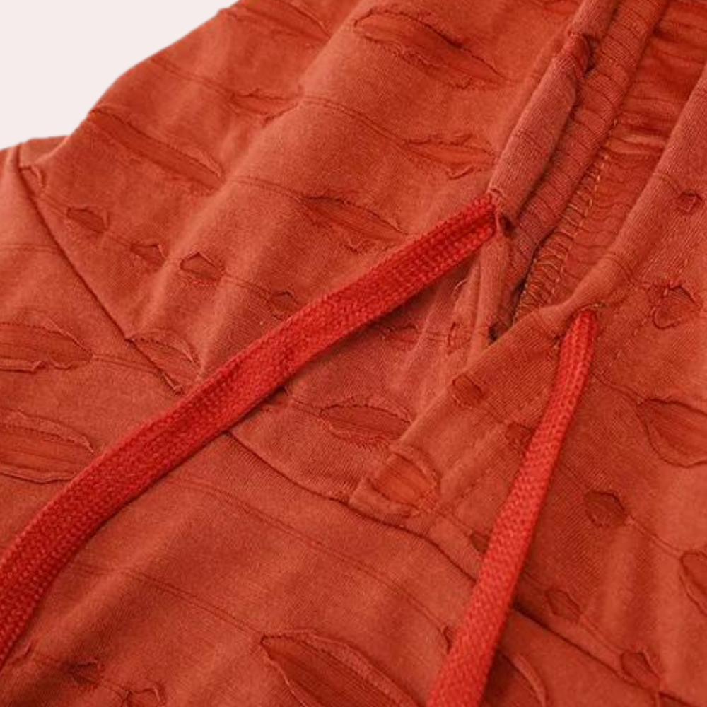 Pompiliu - Zerrissener langer Herren-Kapuzenpullover mit Kapuze