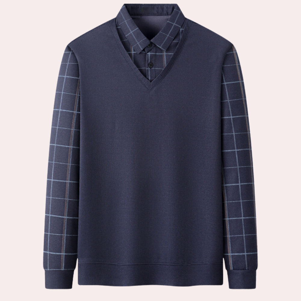 Bram - Lässiger karierter Herren-Strickpullover
