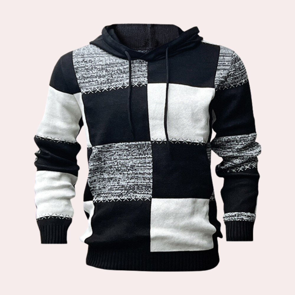 Greco - Modischer karierter Hoodie für Männer
