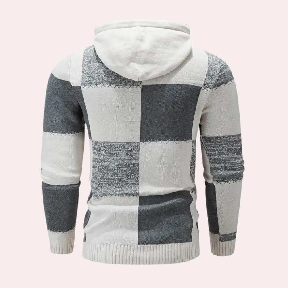 Greco - Modischer karierter Hoodie für Männer