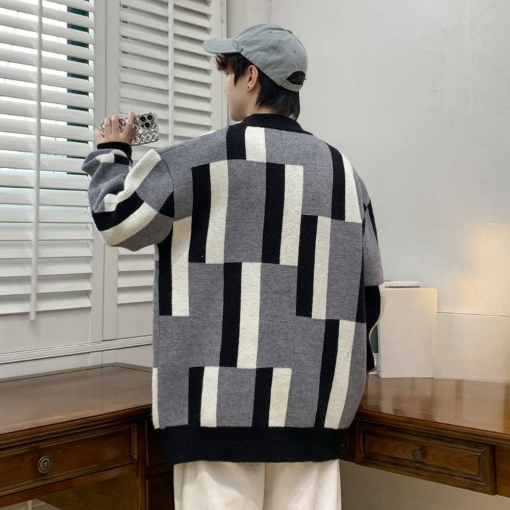 Fontane - Trendiger Strickpullover mit Farbblock für Männer