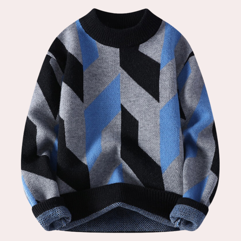 Leroux - Pull géométrique à la mode pour hommes
