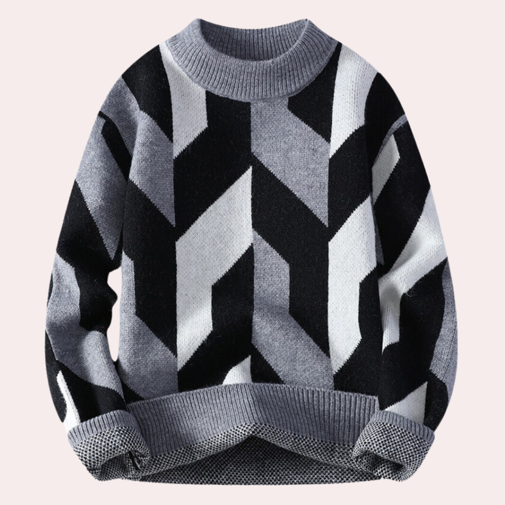 Leroux - Pull géométrique à la mode pour hommes