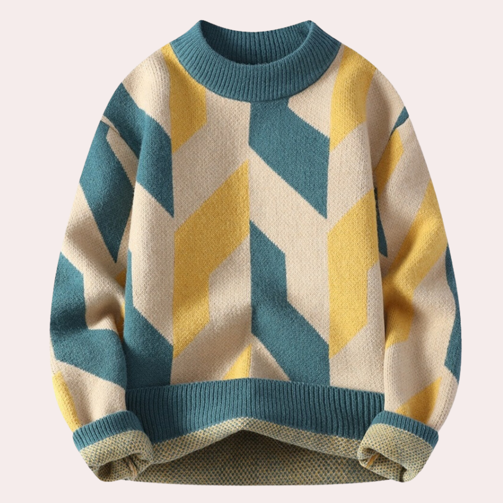 Leroux - Pull géométrique à la mode pour hommes