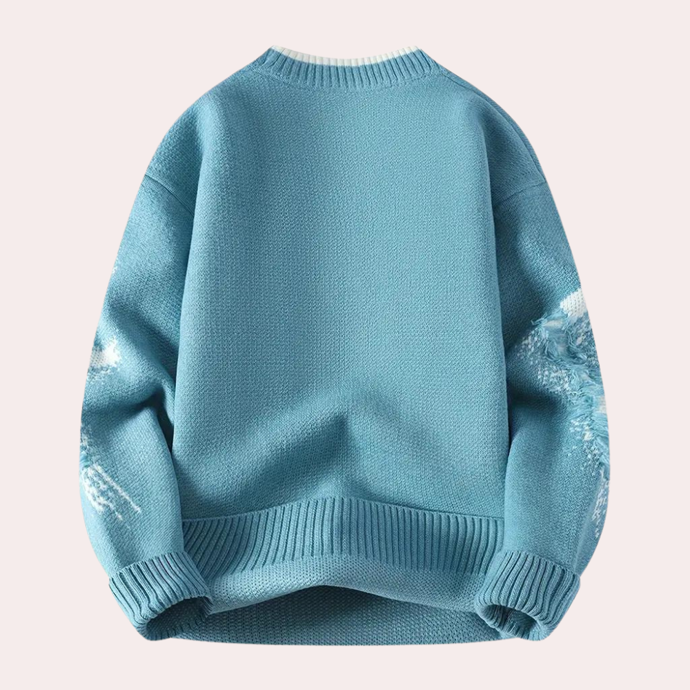 Troilus - Pull locker coupé avec col rond pour hommes