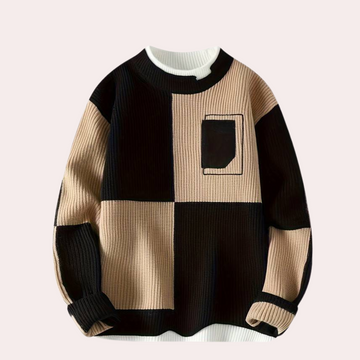 Agoston - Trendiger Farbblock-Pullover für Männer