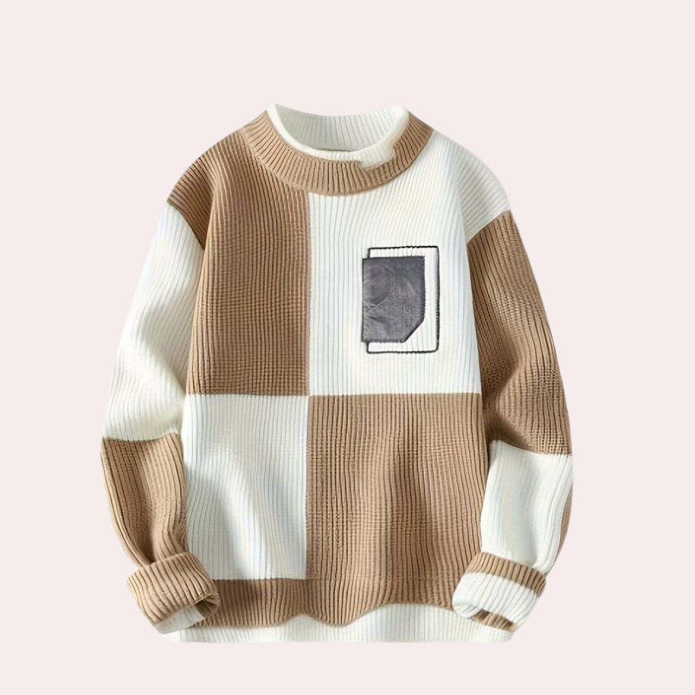 Agoston - Trendiger Farbblock-Pullover für Männer