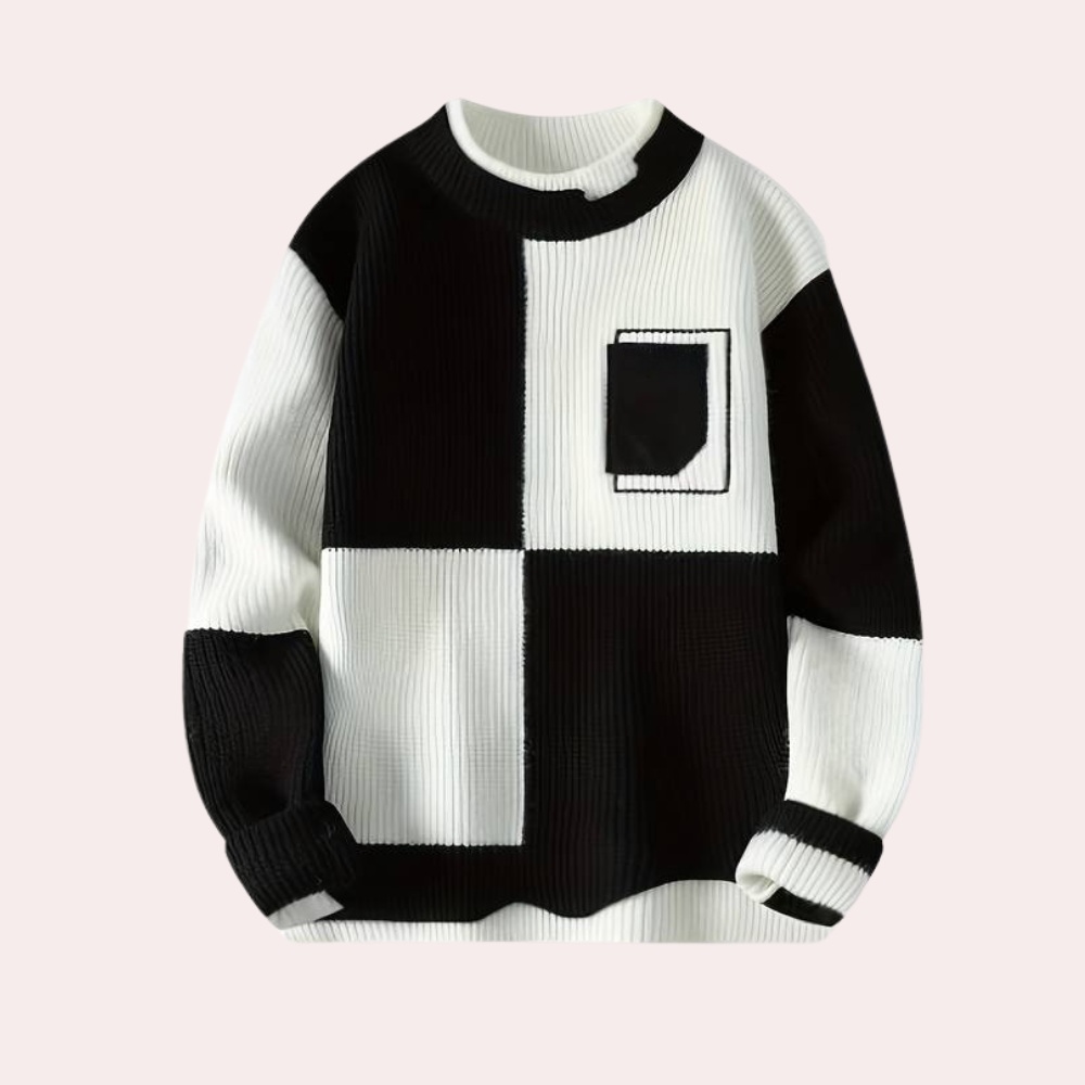 Agoston - Trendiger Farbblock-Pullover für Männer
