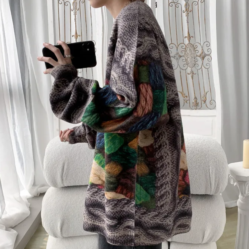 Ferke - Bedruckter, locker sitzender Herrenpullover