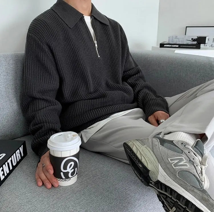 Yaniel pullover – herre pullover med lynlås, stilfuld og behagelig