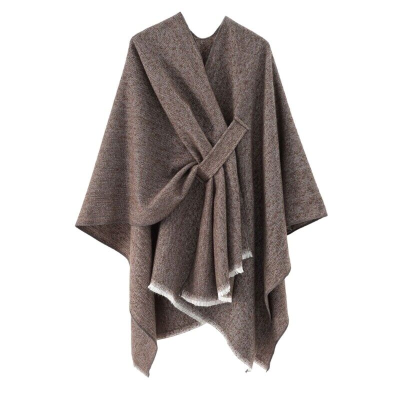 Mia Kaschmir Poncho | Poncho retrò con elegante nastro in 10 colori