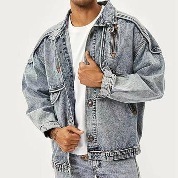Elias | Denim-Jacke mit Stehkragen