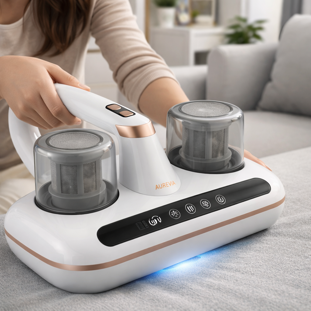 Milbenreiniger mit UV-Licht – Kabellos, HEPA-Filter & Starke Saugleistung