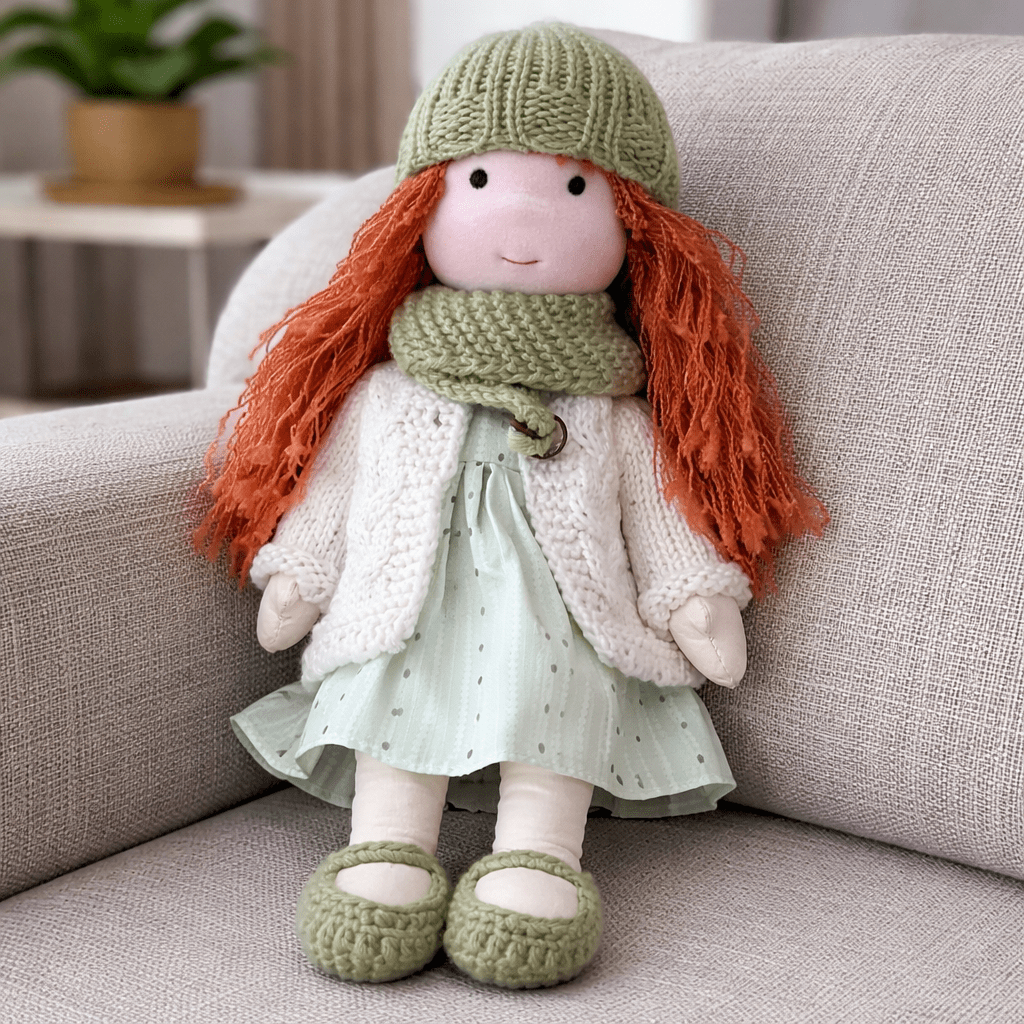 Handgemachte Stoffpuppe aus Baumwolle – Weiches Material & Schlichtes Design