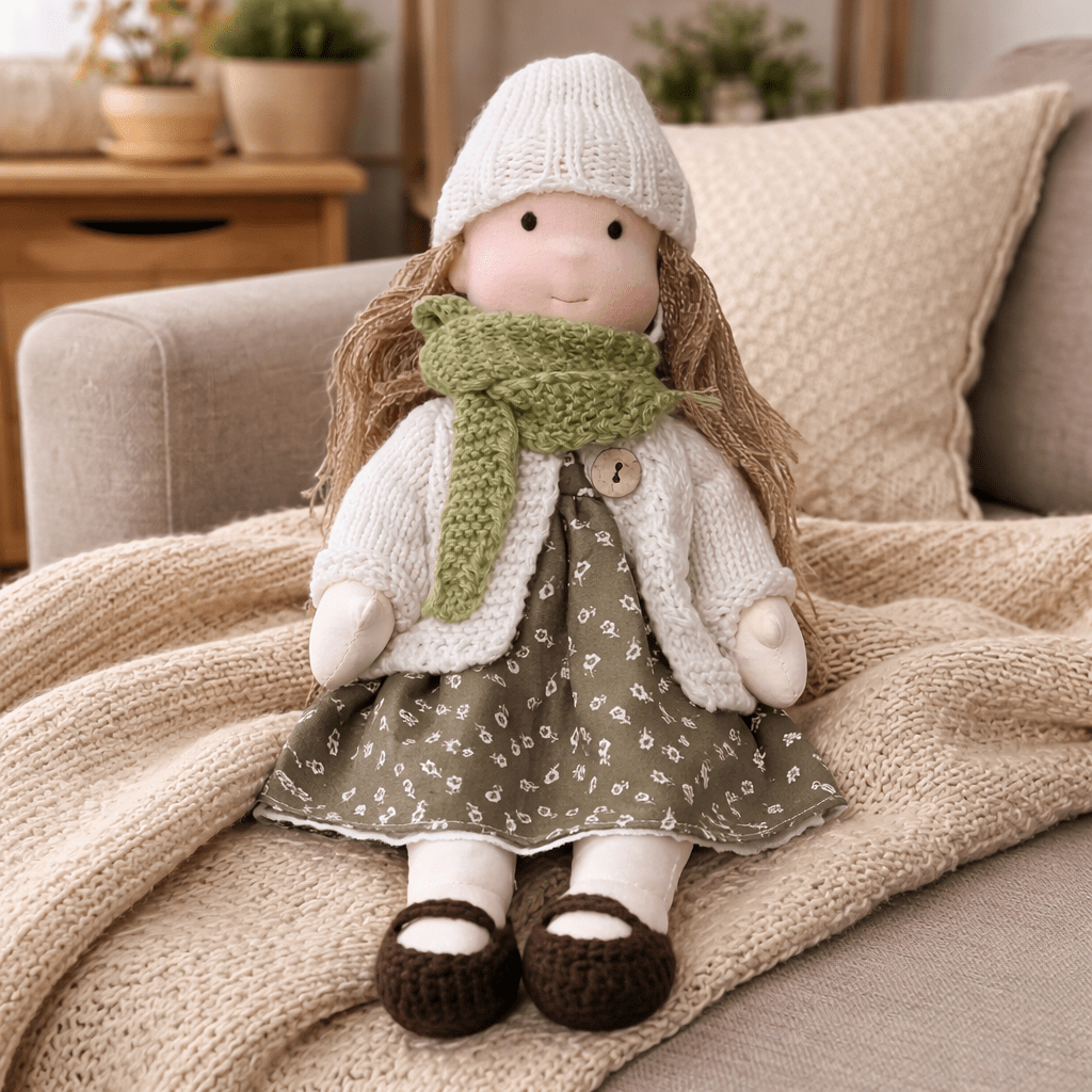 Handgemachte Stoffpuppe aus Baumwolle – Weiches Material & Schlichtes Design