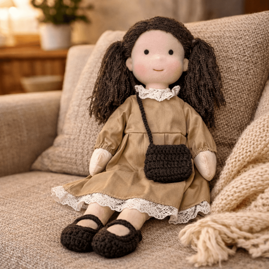 Handgemachte Stoffpuppe aus Baumwolle – Weiches Material & Schlichtes Design