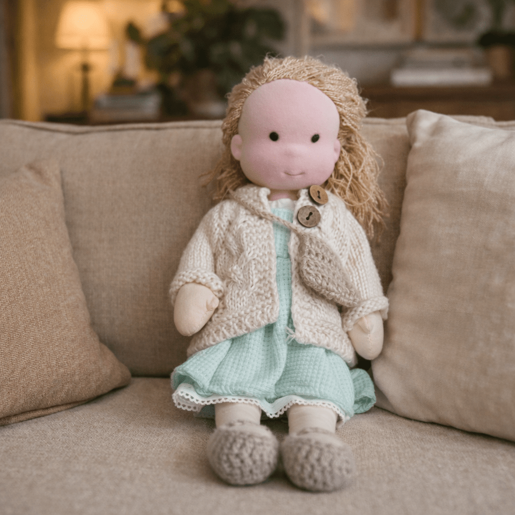 Handgemachte Stoffpuppe aus Baumwolle – Weiches Material & Schlichtes Design