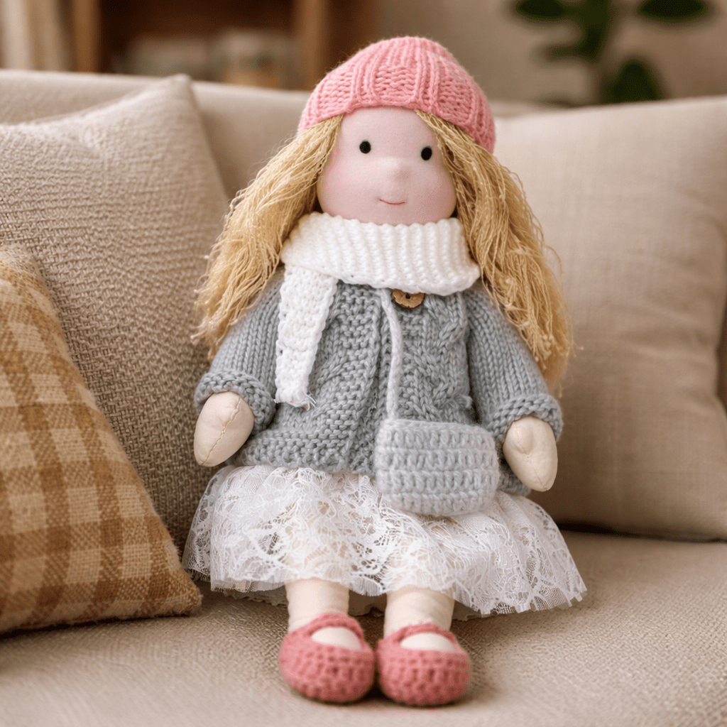 Handgemachte Stoffpuppe aus Baumwolle – Weiches Material & Schlichtes Design