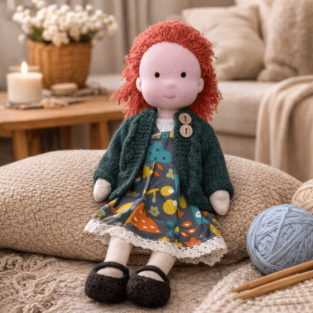 Handgemachte Stoffpuppe aus Baumwolle – Weiches Material & Schlichtes Design