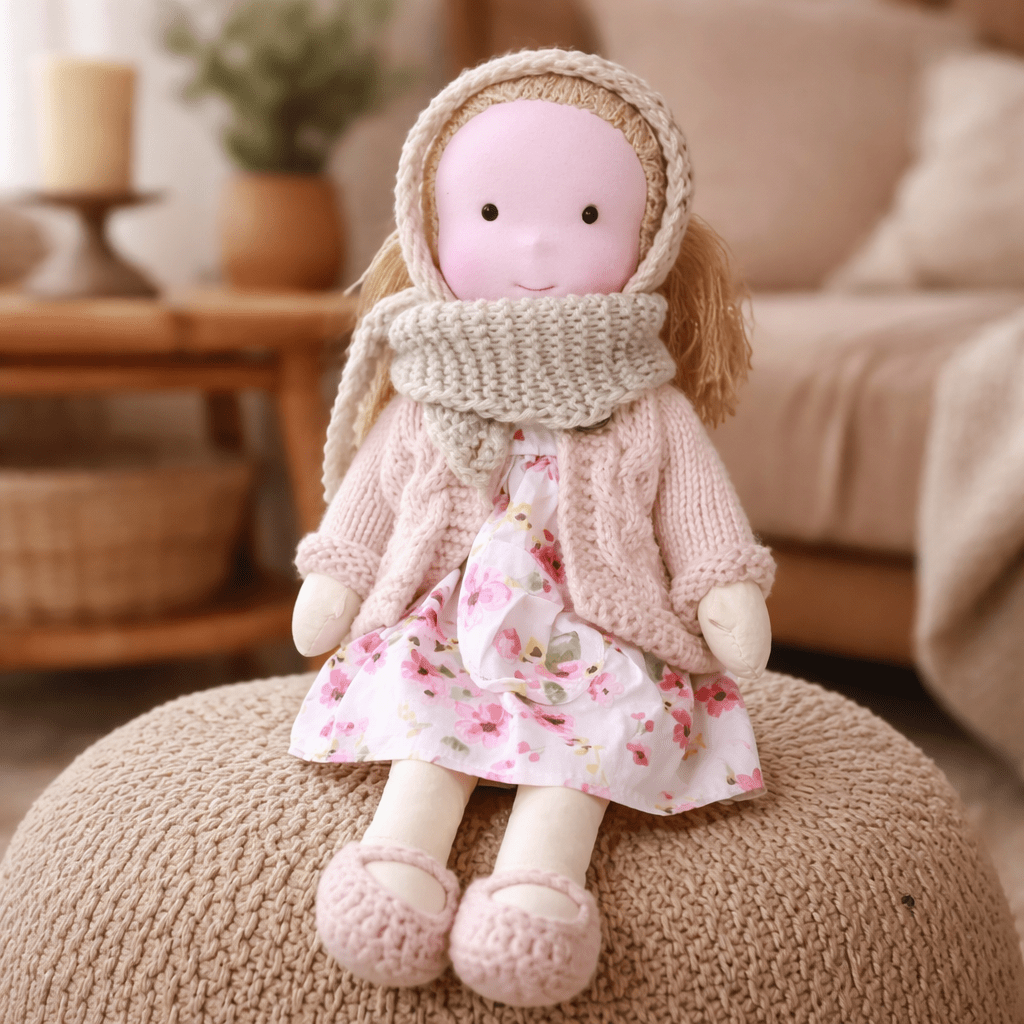 Handgemachte Stoffpuppe aus Baumwolle – Weiches Material & Schlichtes Design