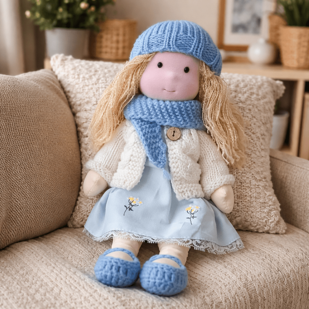 Handgemachte Stoffpuppe aus Baumwolle – Weiches Material & Schlichtes Design