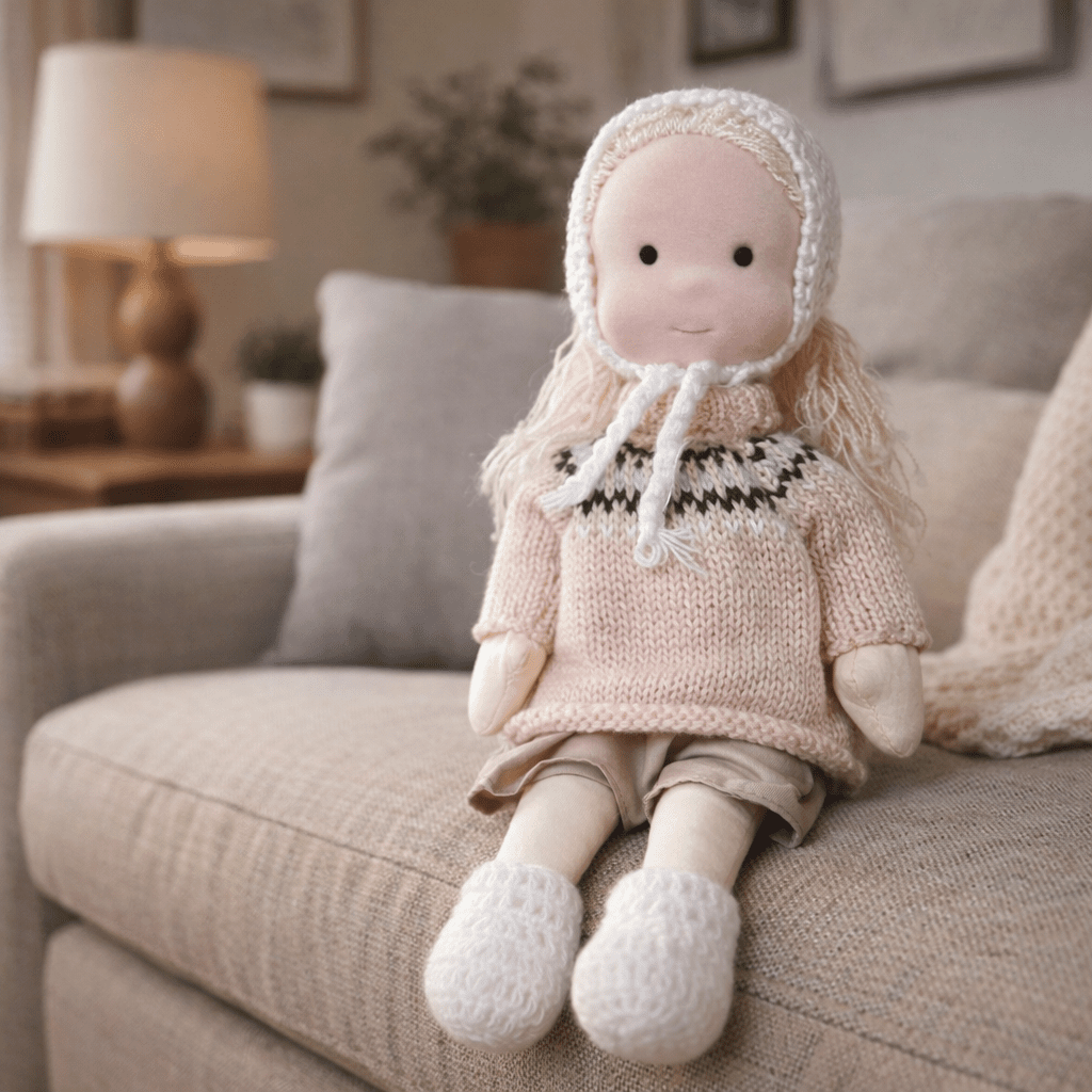 Handgemachte Stoffpuppe aus Baumwolle – Weiches Material & Schlichtes Design