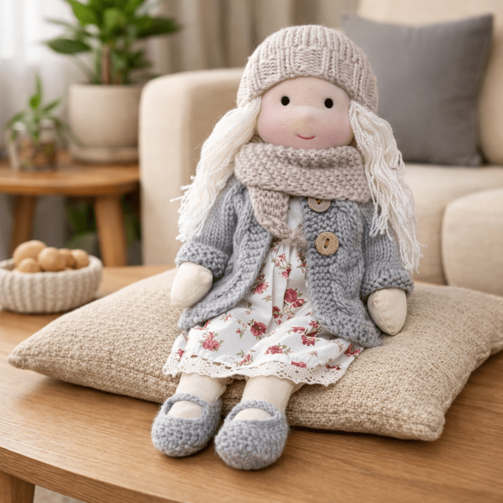 Handgemachte Stoffpuppe aus Baumwolle – Weiches Material & Schlichtes Design