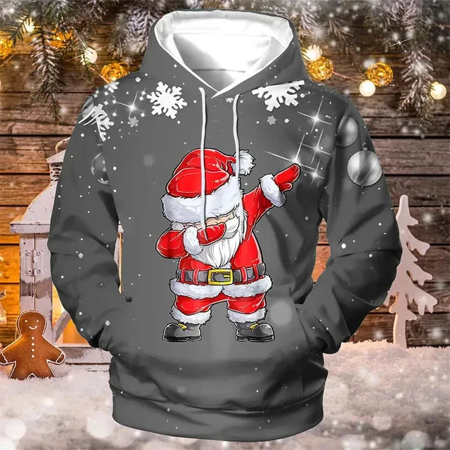 Hyggelig jule-hoodie - langærmet trøje til mænd til ferien