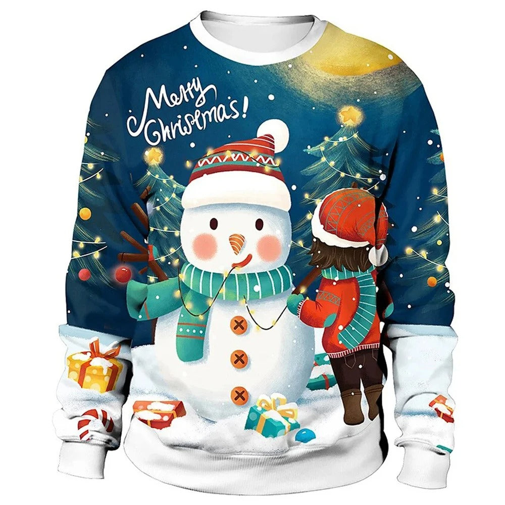 Tæt siddende julesweater - herresweater med rund hals til højtiderne