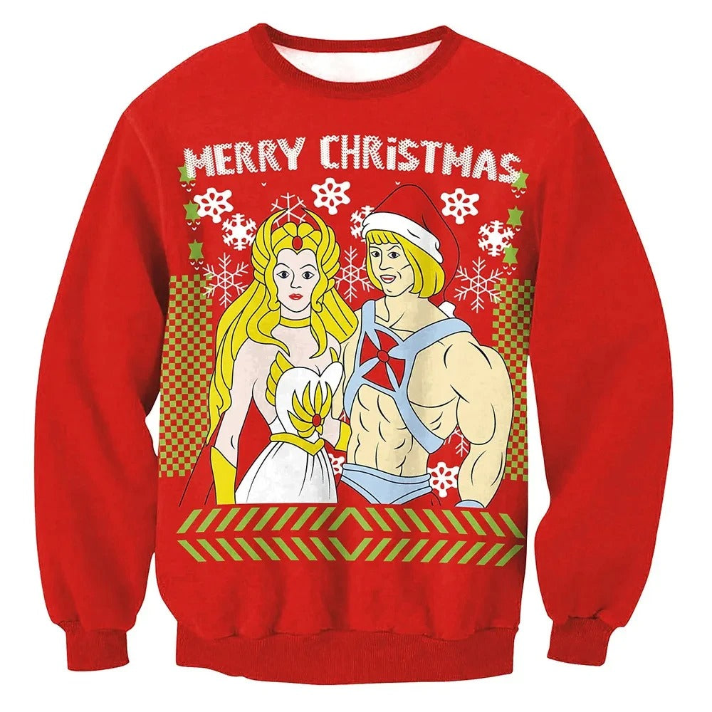 Tæt siddende julesweater - herresweater med rund hals til højtiderne